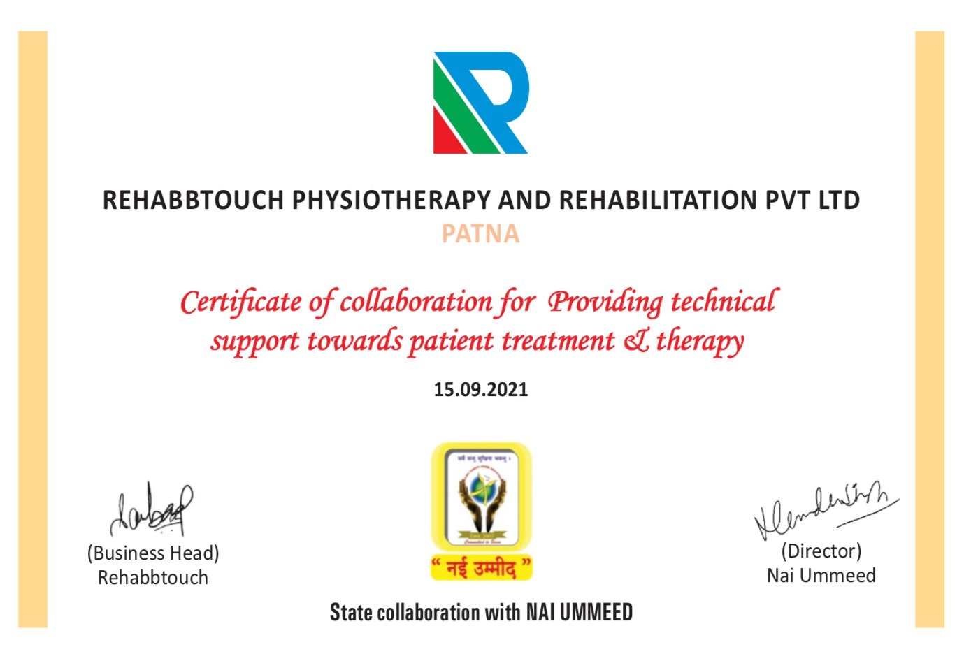 Nai Ummeed Certificate